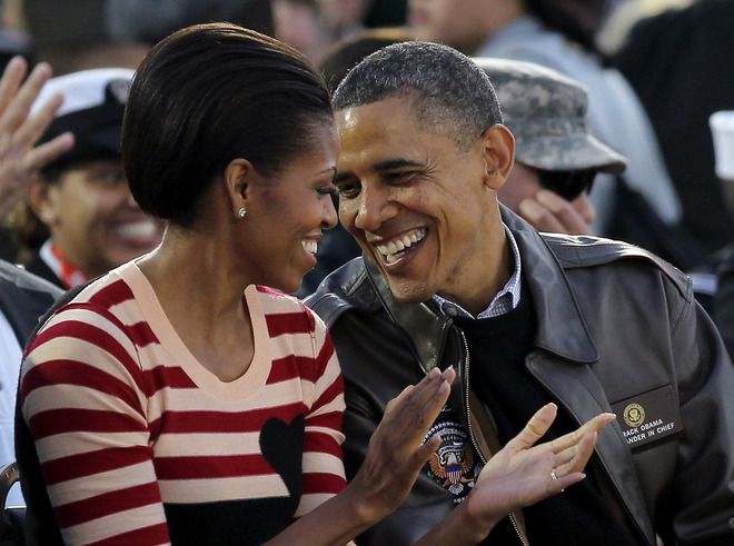 Мишел Обама и Барак Обама в Северна Каролина
