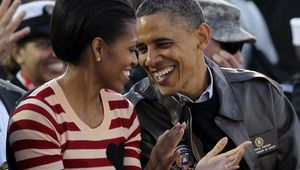 Мишел Обама и Барак Обама в Северна Каролина