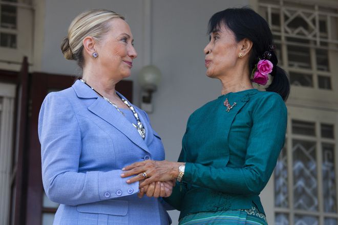 Хилари Клинтън и Аун Сан Су Чи
