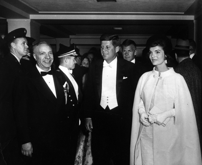 Джон Кенеди и първата дама Жаклин на бала след клетвата