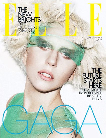 Лейди Гага на корицата на ELLE UK януари 2012
