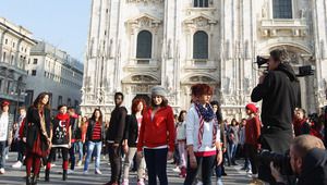 Лаура Паузини снима клип в Милано