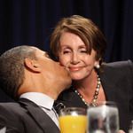 Барак Обама целува съпартийка