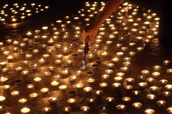 Панда от свещи