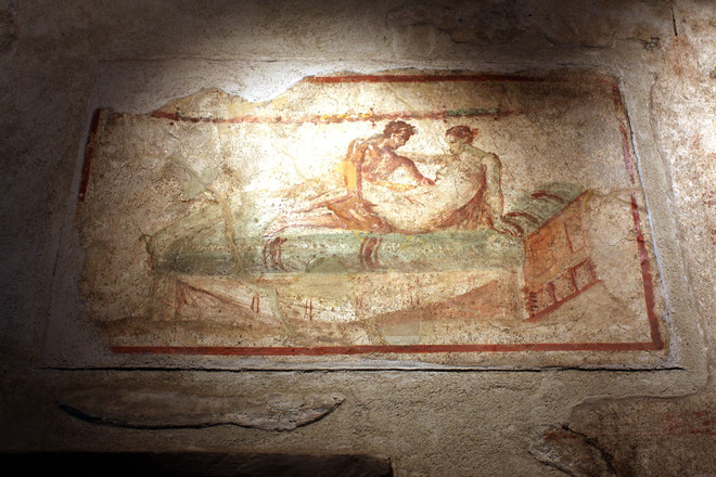 Еротичен стенопис в Помпей