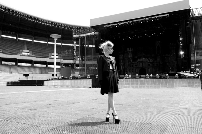 Гага на стадиона преди концерта