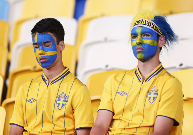 Евро 2012: Шведски фенове след загубата от Англия
