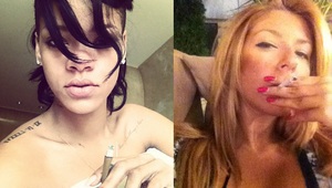 Риана и Андреа се снимат с цигари