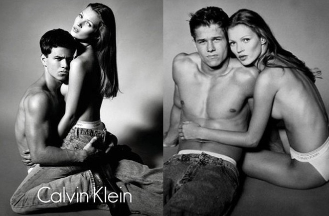 Кейт Мос и Марк Уолбърг за Calvin Klein 1992