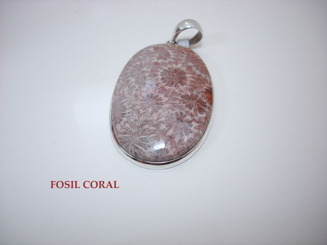 Медальон с фосилизирал корал