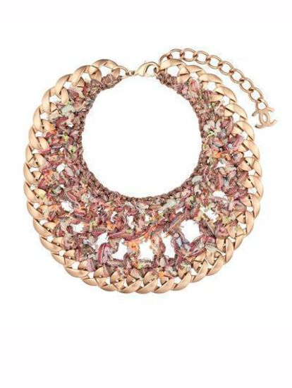 Колие Chanel с масивен обков и цветни нишки