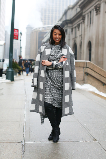 Палто дълго и на каре