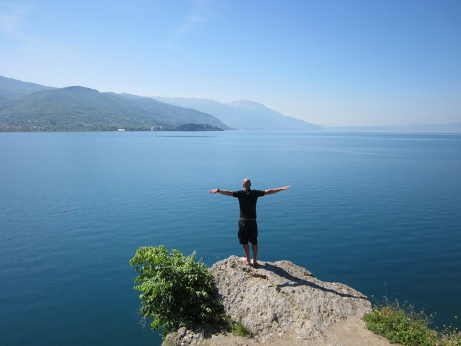 Йордан Стоев на Охридското езеро