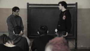 Ивайло Захариев и Филип Аврамов пред черната дъска