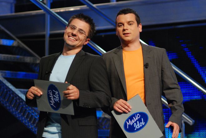 Иван и Андрей като водещи на "Мюзик айдъл"