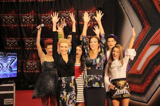 Алекс и Мария с полуфиналистите в "X Factor-2"