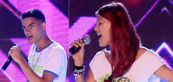 Финалистите Наско и Жана в началото на "X Factor-2"