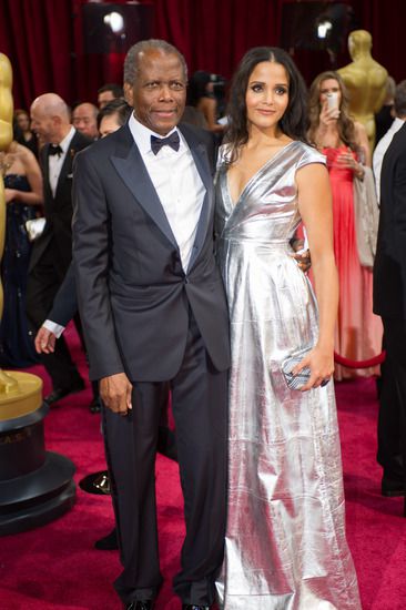 Сидни Поатие с дъщеря си на "Оскарите"