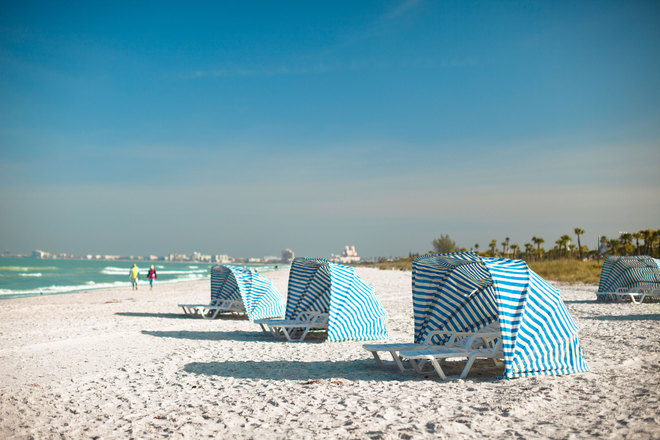 Шезлонги на плаж в щата Флорида