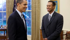 Тайгър Уудс с Барак Обама