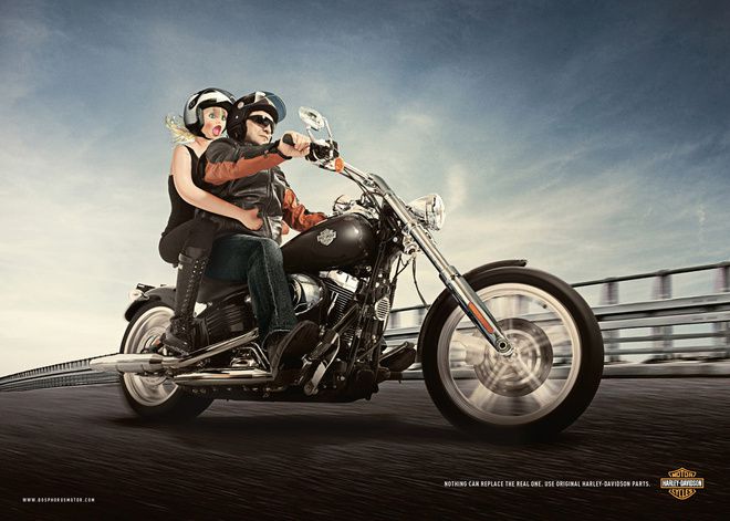 Кукла - реклама на Harley Davidson