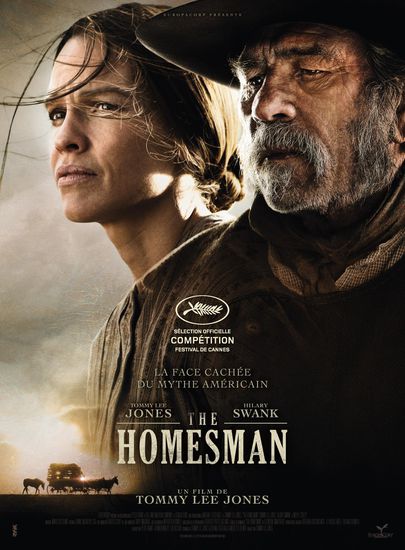 Хилари Суонк и Томи Лий Джоунс на плакат за The Homesman