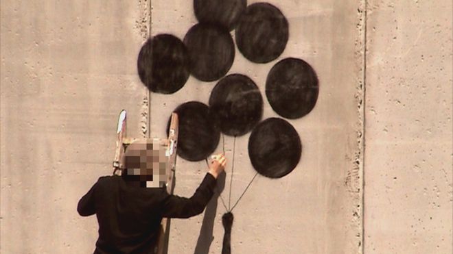 Балоните на Банкси, Палестина, 2005 г.