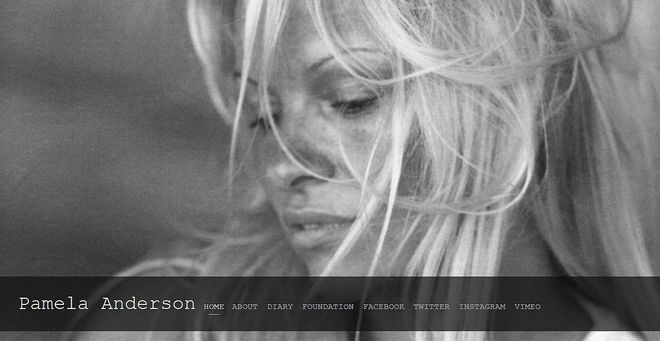 Памела Андерсън в сайта на фондацията си