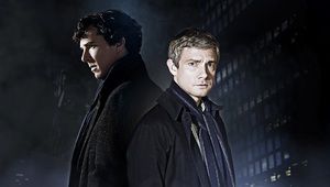 Бенедикт Къмбърбач и Мартин Фрийман в "Шерлок"