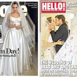 Сватбената рокля на Анджелина Джоли в "Пийпъл" и "Хелоу"