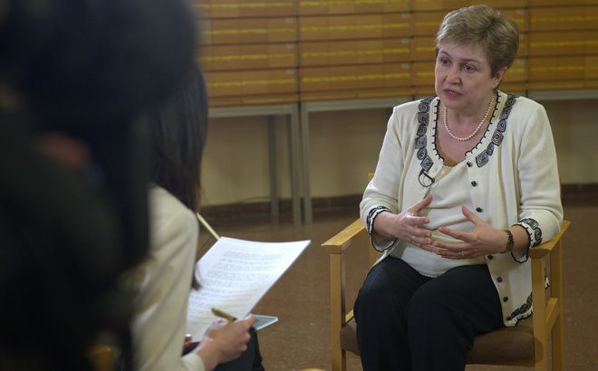 Кристалина Георгиева дава интервю пред TVE