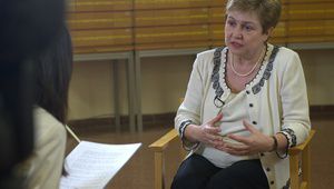 Кристалина Георгиева дава интервю пред TVE