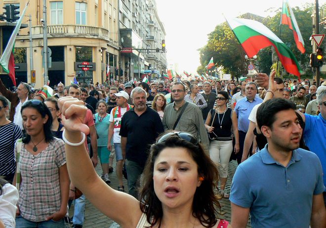 Мартин Димитров в протестно шествие