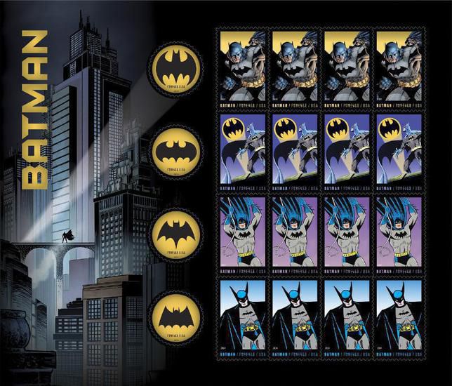 Батман върху пощенски марки