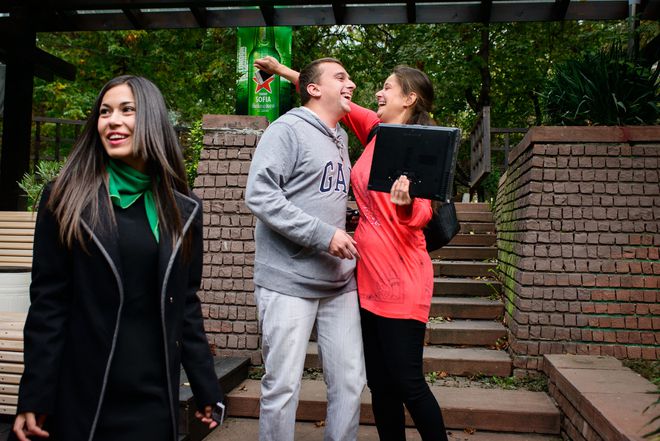 Георги Василев и Веселина Стефанова празнуват победата си в #OpenSofia
