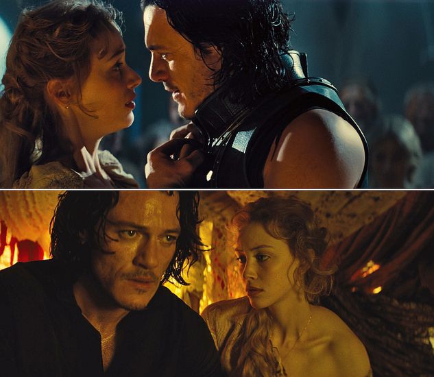 Люк Евънс и Сара Гадон в "Дракула неразказан"