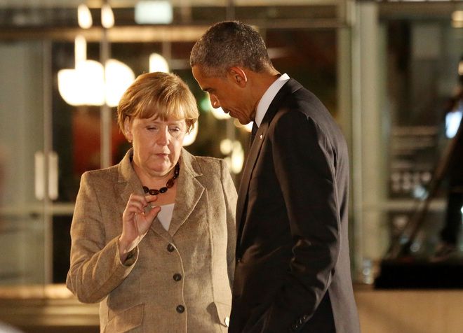 Меркел и Обама на срещата на Г-20