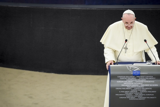 Papa frantsisk govori pred evroparlamenta
