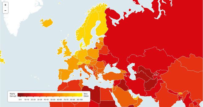 Индекс на корупцията за 2014 г.