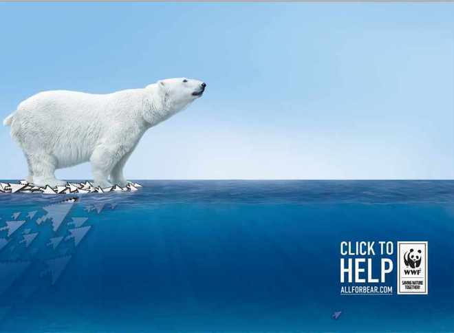 Бяла мечка - реклама на WWF