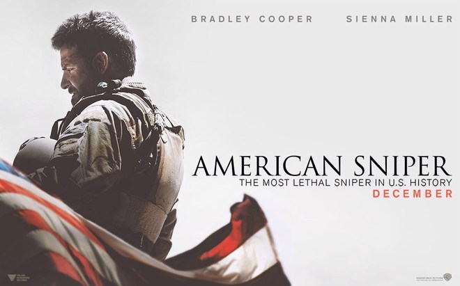Брадли Купър на плаката за "Американски снайперист"