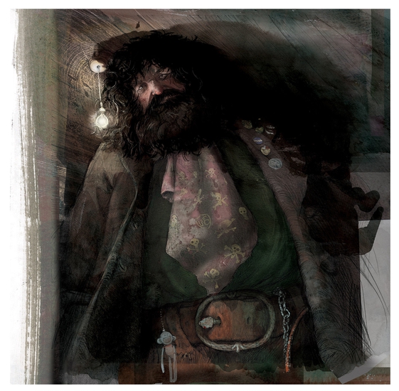 Хагрид, нарисуван от Джим Кей