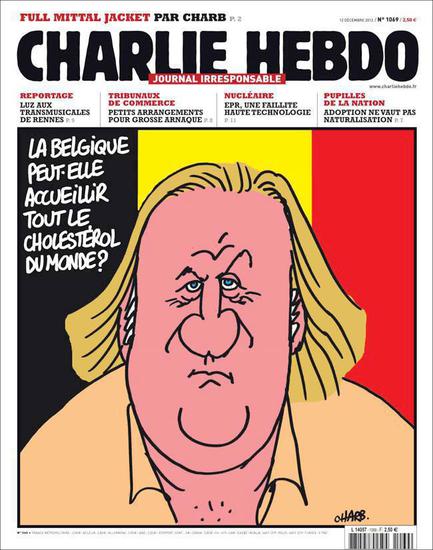 Жерар Депардийо на корица в "Шарли Ебдо"