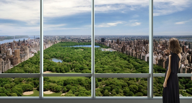 Изгледът към Сентрал парк от небостъргача One57