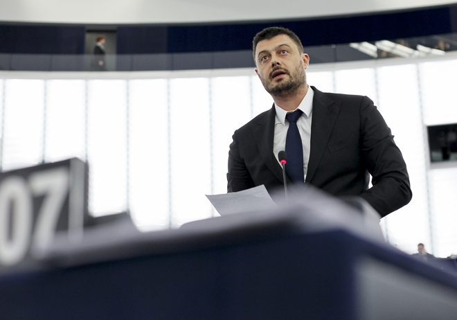 Бареков на трибуната на Европарламента