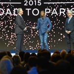 Ал Гор и Фарел Уилямс на Световния икономически форум в Давос, 2015 г.