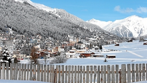 Живописен пейзаж от Давос, Швейцария