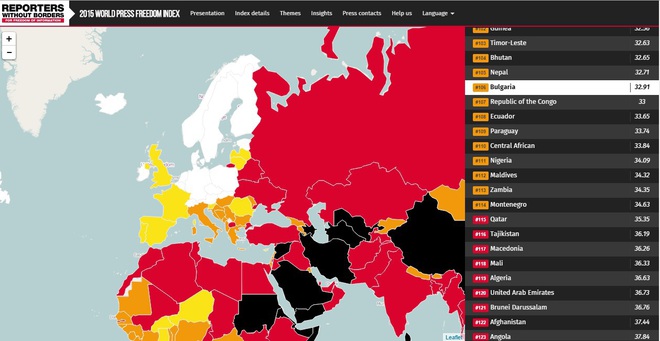 Свободата на словото през 2015 г.