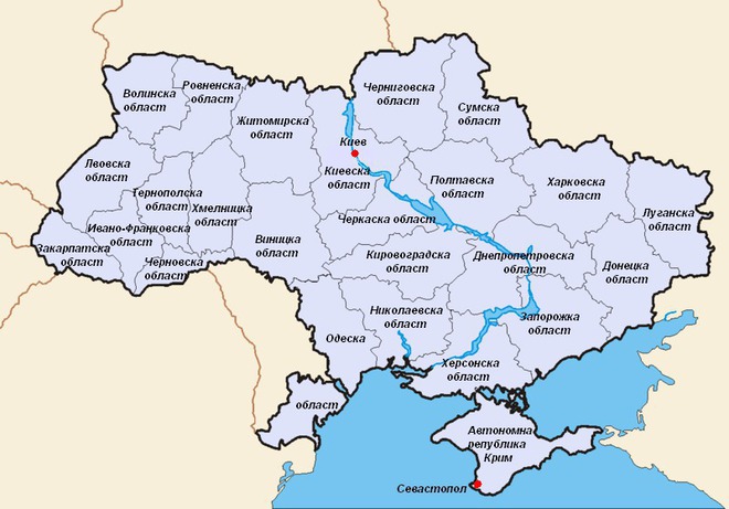 Карта на Украйна