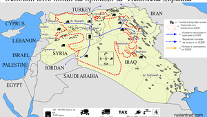 Карта на основните източници на приходи за Ислямска държава